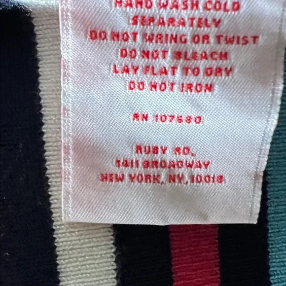 Ruby Rd. Navy Multi-Color Striped Cardigan - Picture 7 of 9